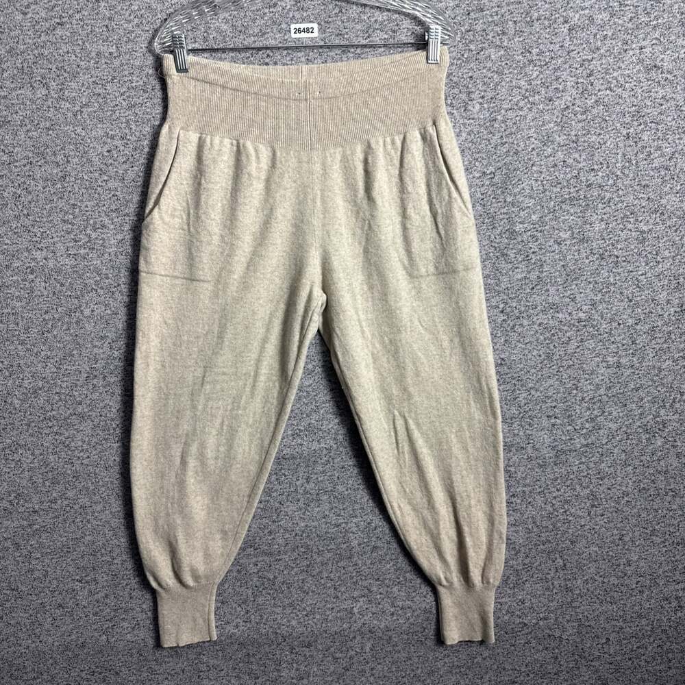 Cuyana Women's MD Beige Cashmere Jogger Pants With Pocket